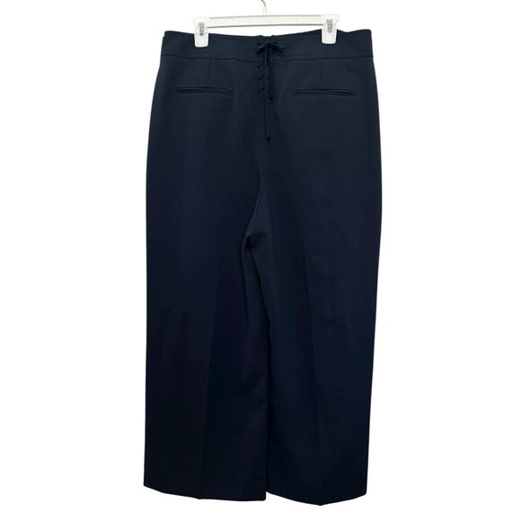 TORY BURCH Size 14 BUTTON DETAIL CROP PANTS IN TORY NAVY - Picture 5 of 12
